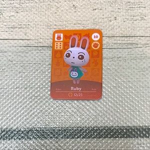 Animal Crossing Amiibo Ruby Mini NFC Card. Scan in Villager ACNH Switch